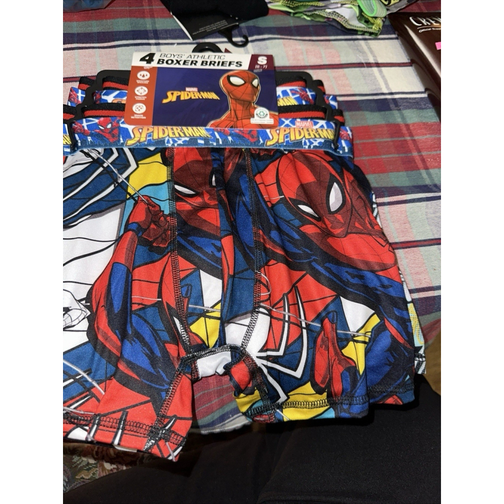 Marvel Boys 4-Pack Spiderman Athletic Stretch Underwear Boxer Briefs Small 6-7 - Picture 2 of 3